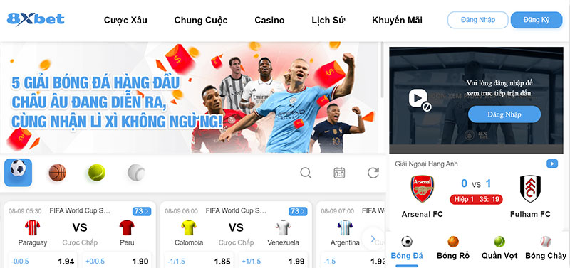 Cá độ bóng đá 8xbet