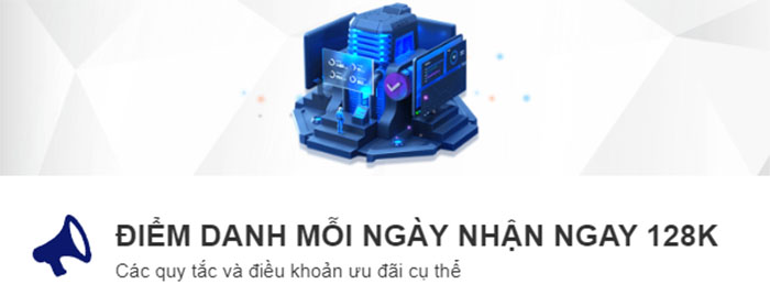 Nhận ngay ưu đãi 128k khi điểm danh mỗi ngày tại 8xbet